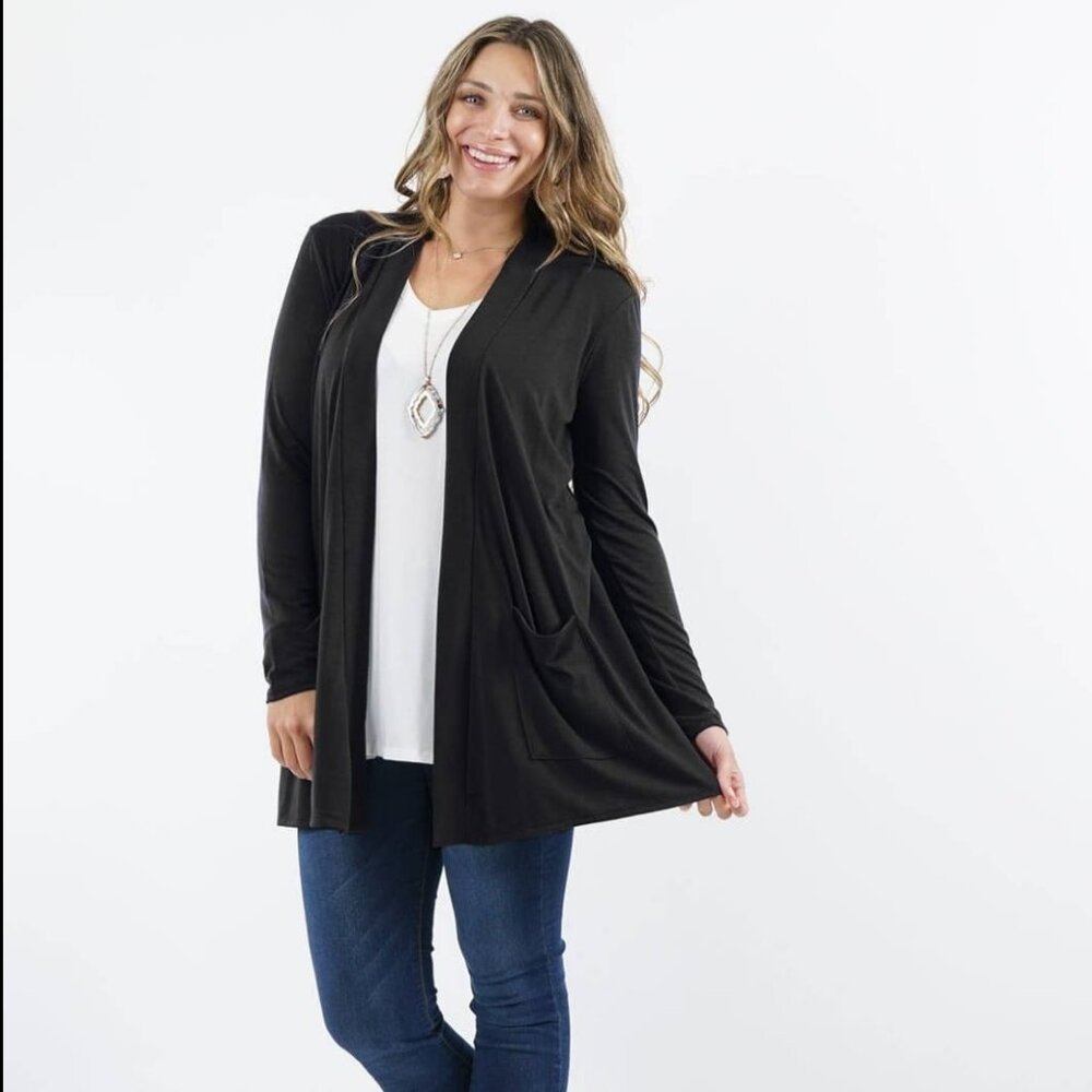 Black or Rust Relaxed Zenana Cardigan with Pockets